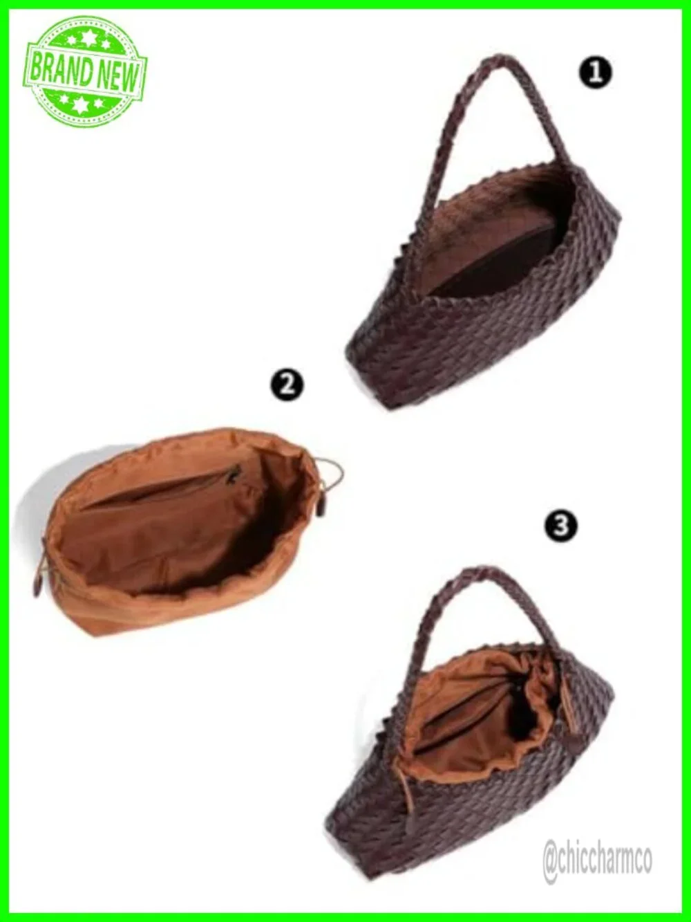 Suede Woven Hobo Tote Bag Vintage Shoulder Purse Clutch